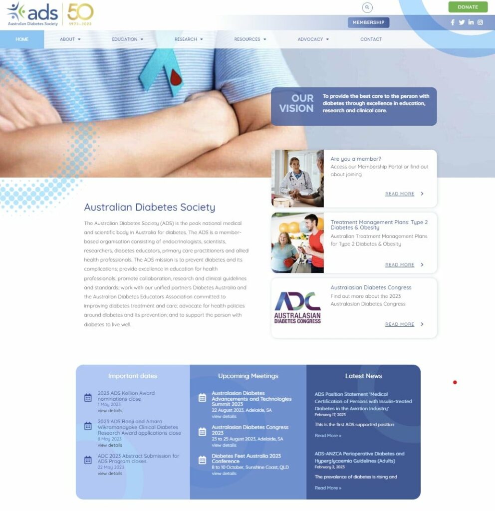 Australian Diabetes Society home page